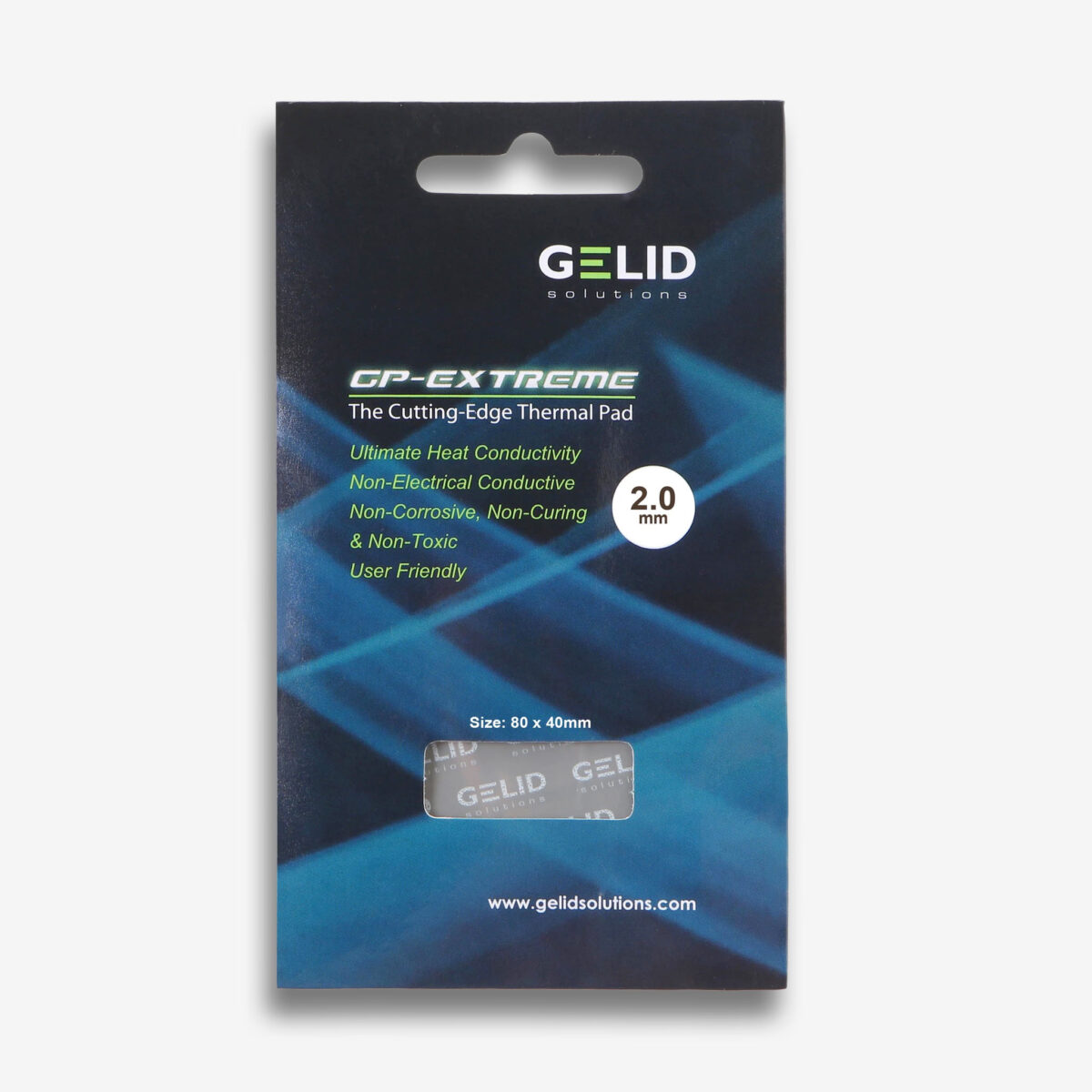 GELID GP-Extreme Hővezető Lap 80x40x2mm – 2 darabos – 12W/mk [TP-VP01-D]