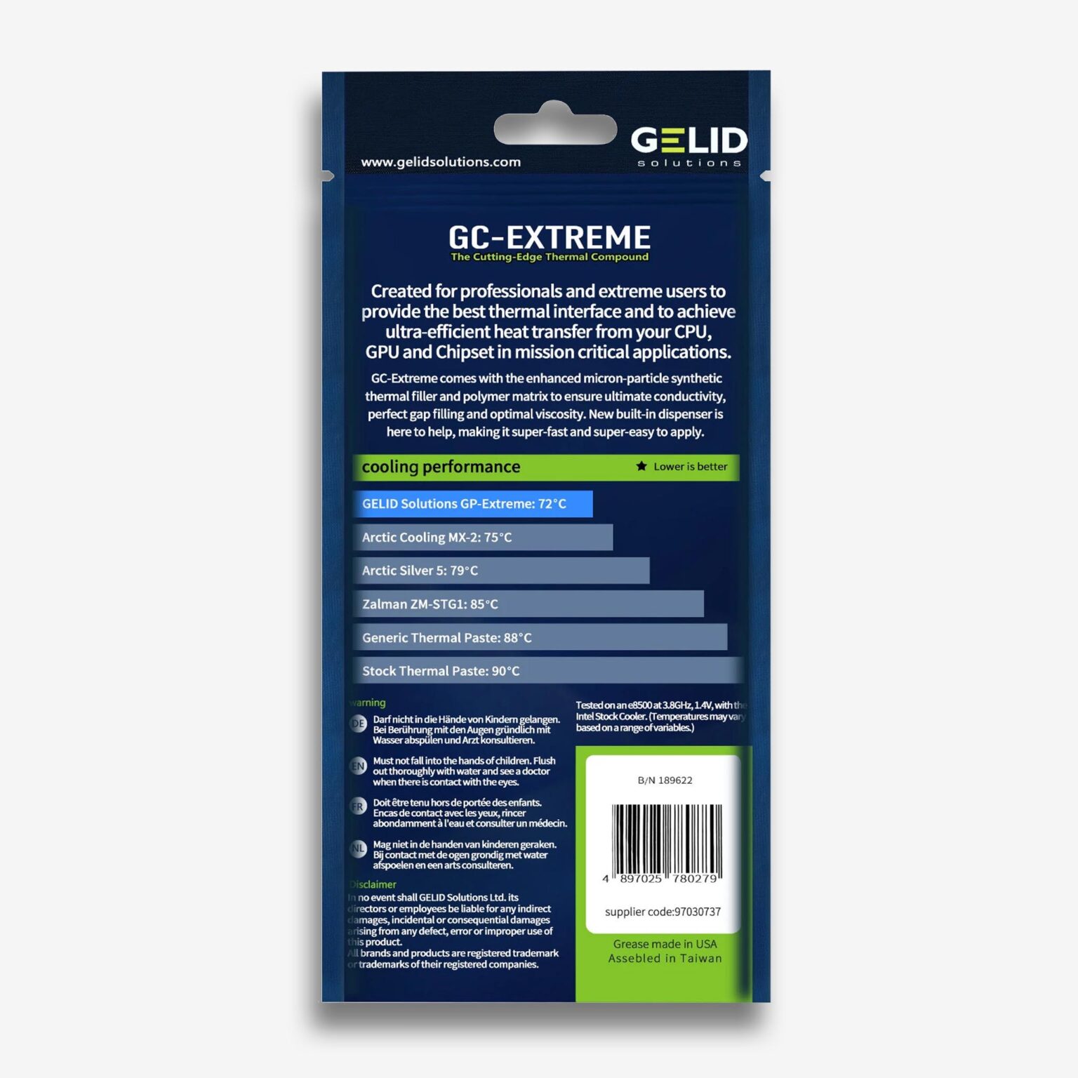 GELID GC-Extreme Hővezető Paszta 3.5g – 8.5W/mk [TC-GC-03-A]